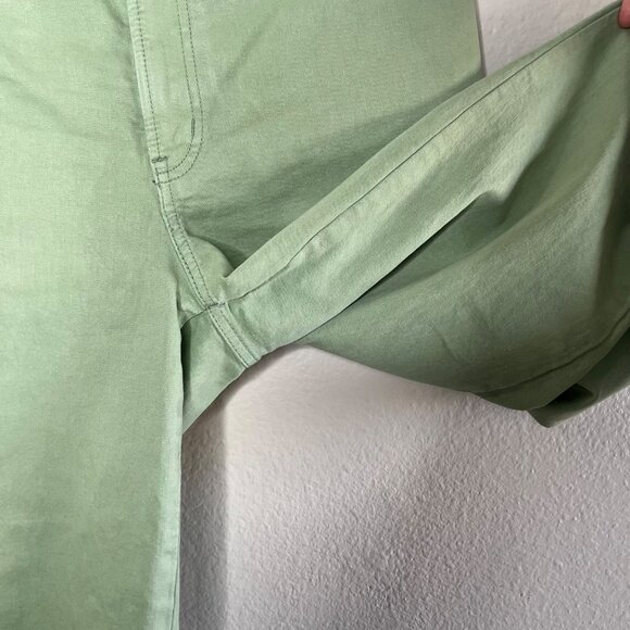 Madewell Emmett Wide-Leg Crop Cotton Pants Size 29 Sage Green - Picture 6 of 12